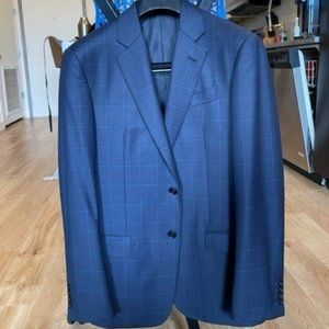 Authentic Emporio Armani  -  G-Line Windowpane Men's Suit  -  38R  -  Blue
